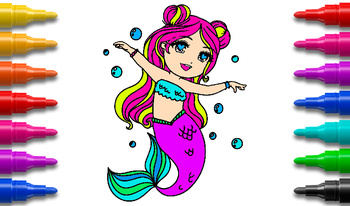 Coloring Fairies Mermaids and Animals