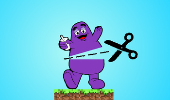 Slice up Grimace Shake!