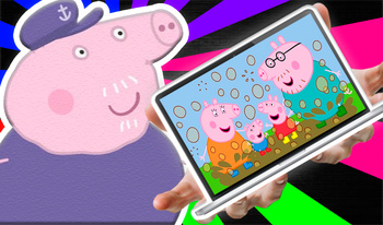 What's on Grandpa Peppa Pig's laptop?