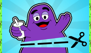 Slice up Grimace Shake!