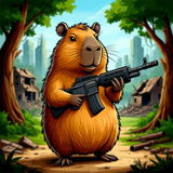 Capybaras with Guns 2. A Game for Two Players