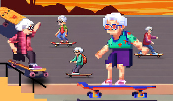 Grandma on a skateboard:a tenacious pensioner