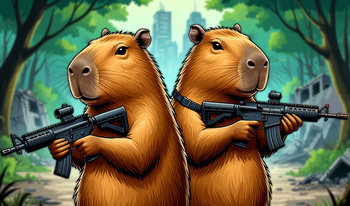 Capybaras with Guns 2. A Game for Two Players