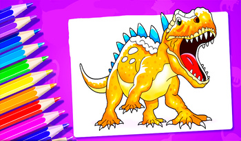 Coloring Book: In the World of Dinosaurs