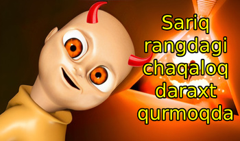 Sariq rangdagi chaqaloq daraxt qurmoqda