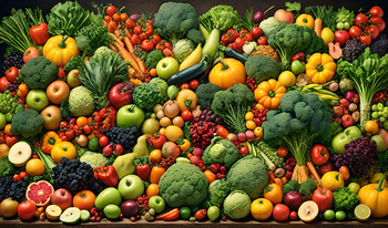 Combine frutas y verduras