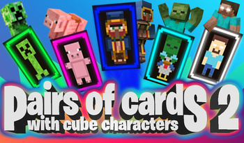 Pairs of сards with cube characters 2