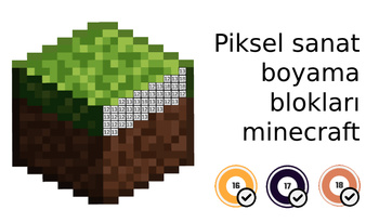 Piksel sanat boyama blokları minecraft