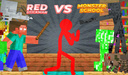 Red Stickman vs Monster School