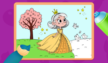 Princesses. Coloring book for kids.