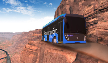 Bus in the mountains